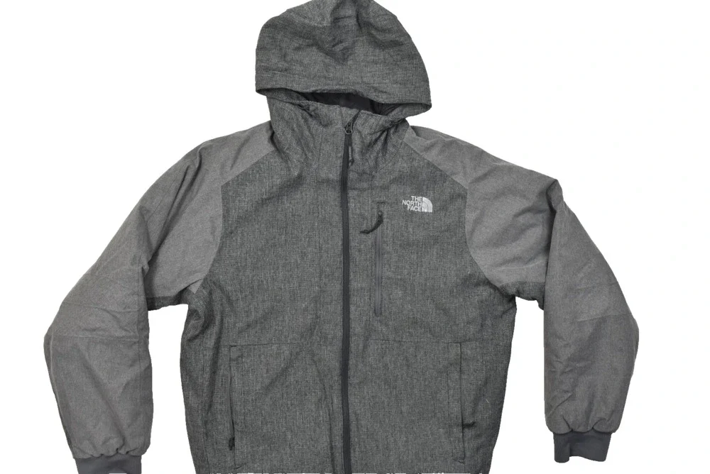 The North Face Men's Large Gray Goose Down Hooded Puffer Jacket Glacier Mixe